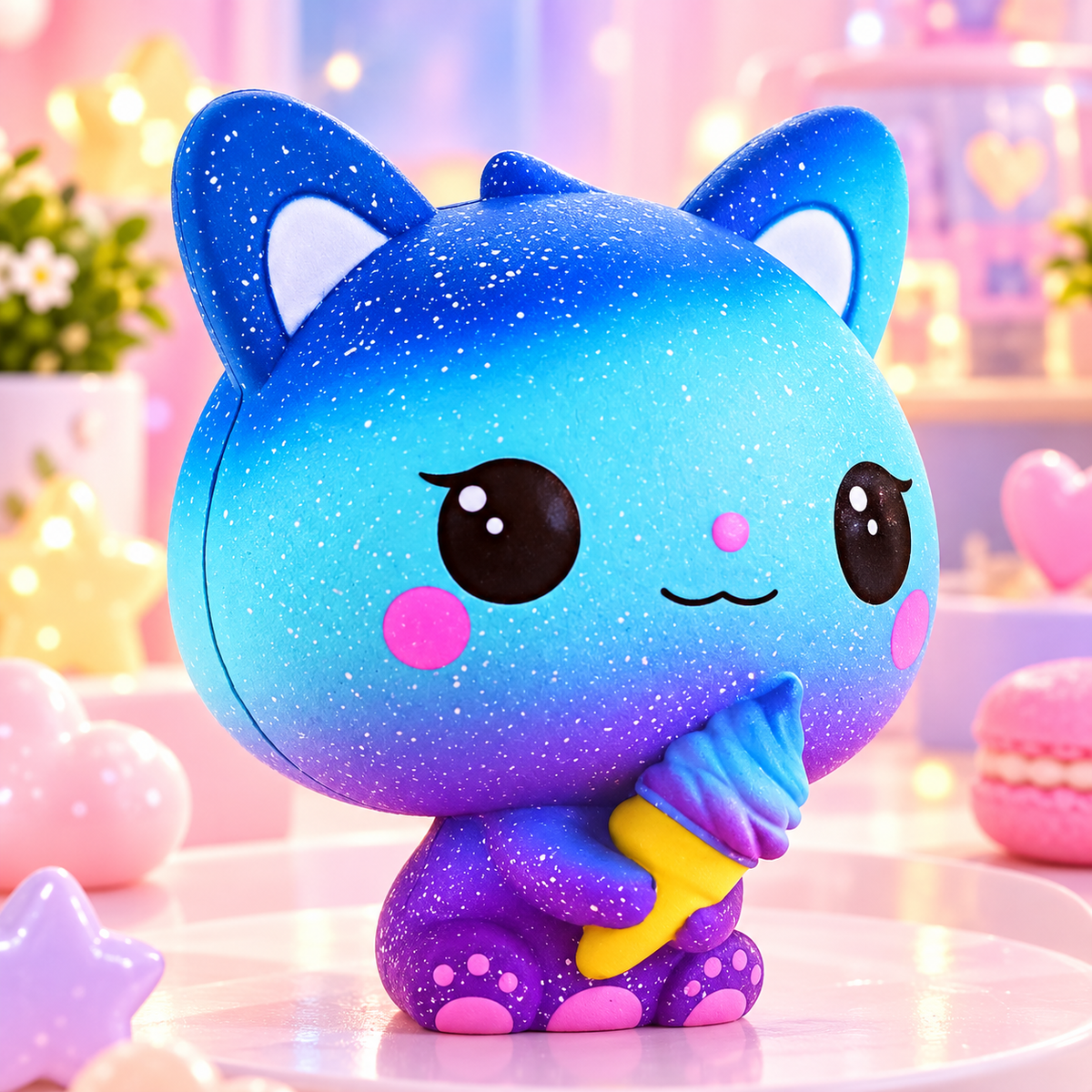 Chat Squishy Kawaii à Presser – Retour Lent & Anti-Stress