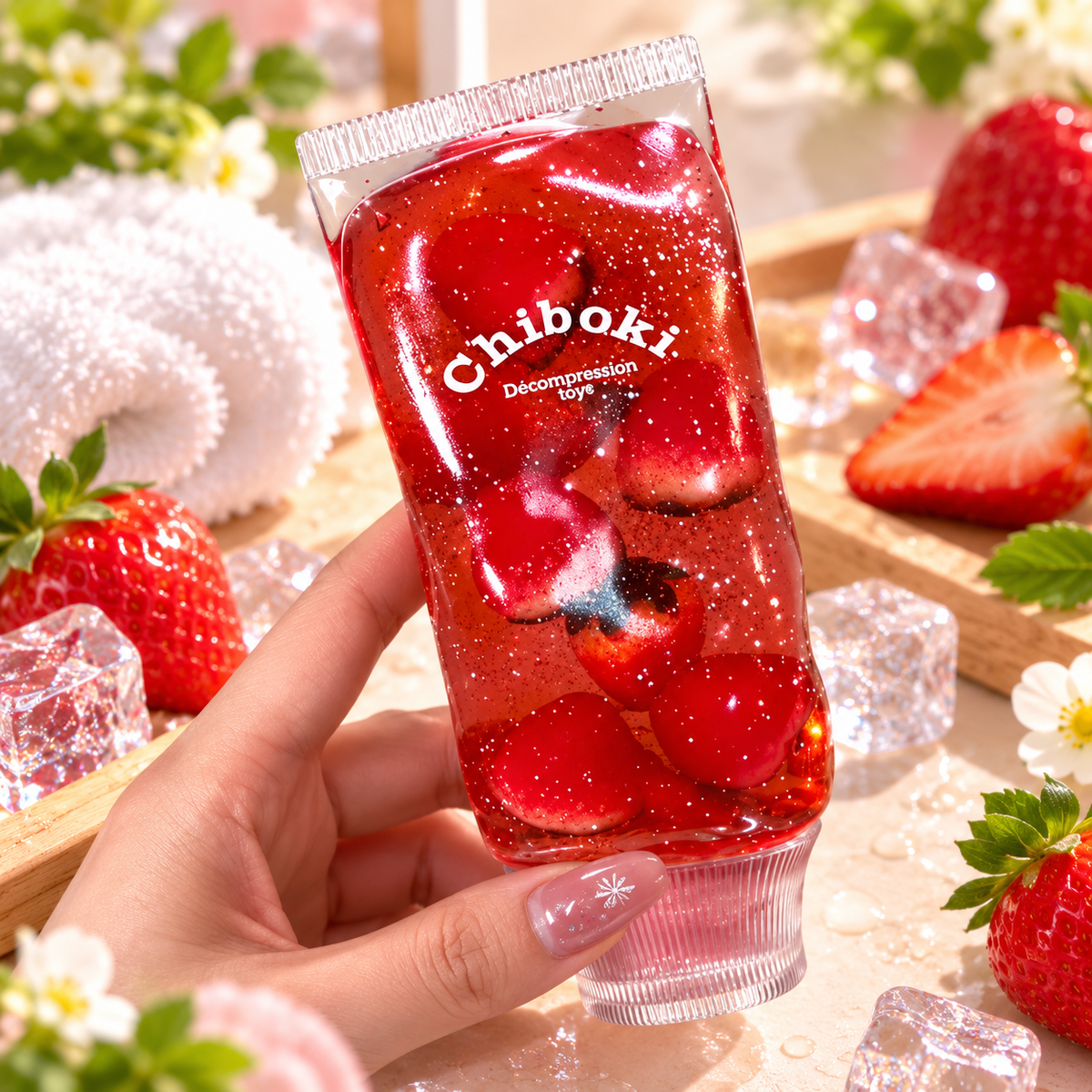 🍓 Tube de Fruit Squishy – Doux, Déformable & Slow Rising