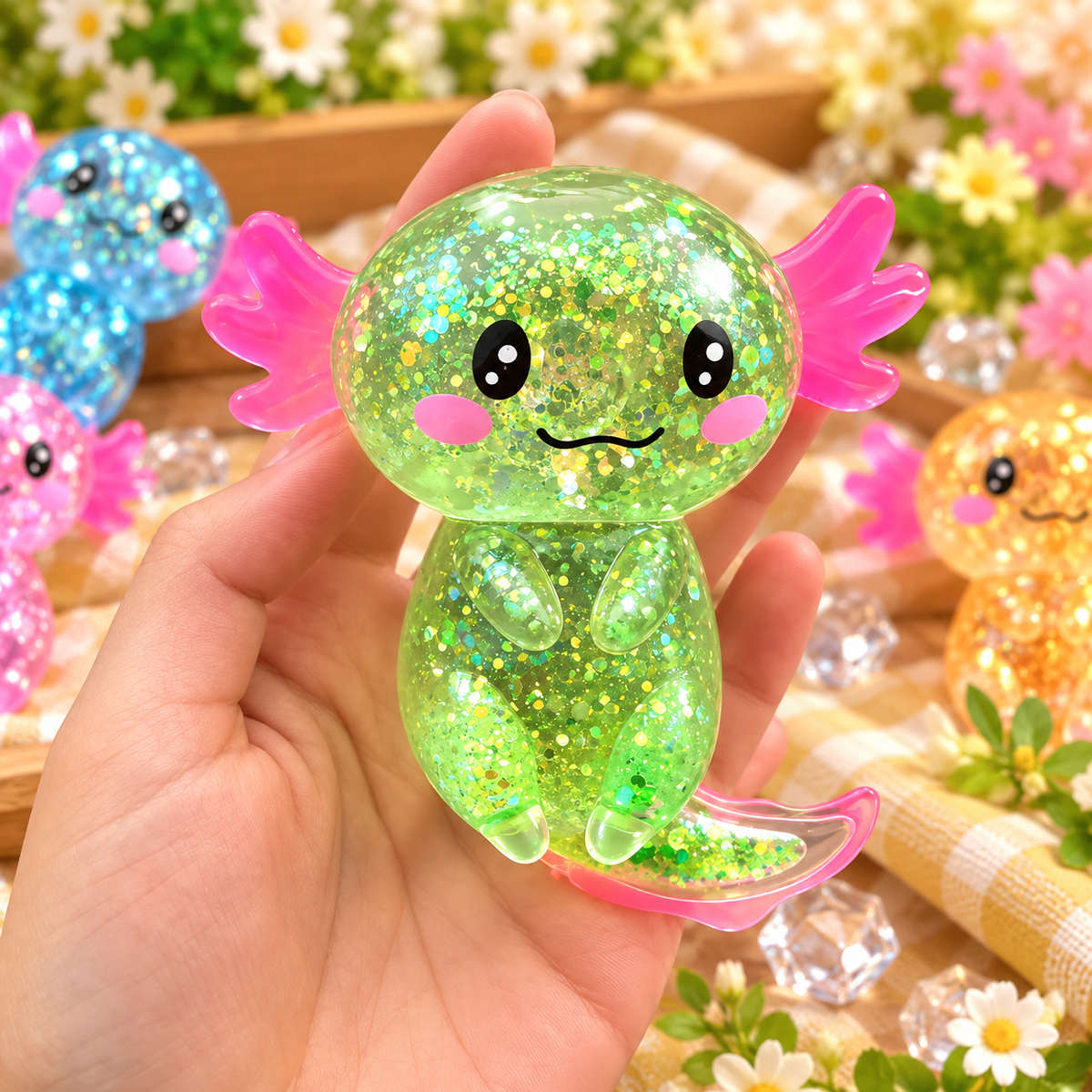 🦎 Axolotl Squishy Coloré – Doux, Stretchy & Ultra Fun