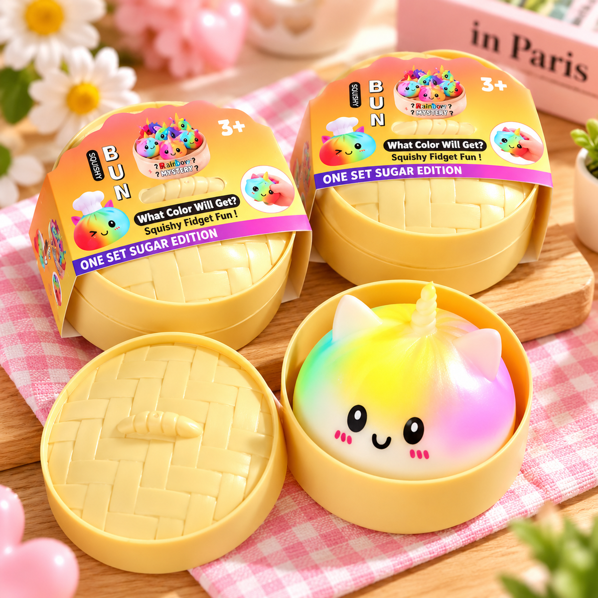 Grand Bun Licorne Arc-en-Ciel Squishy