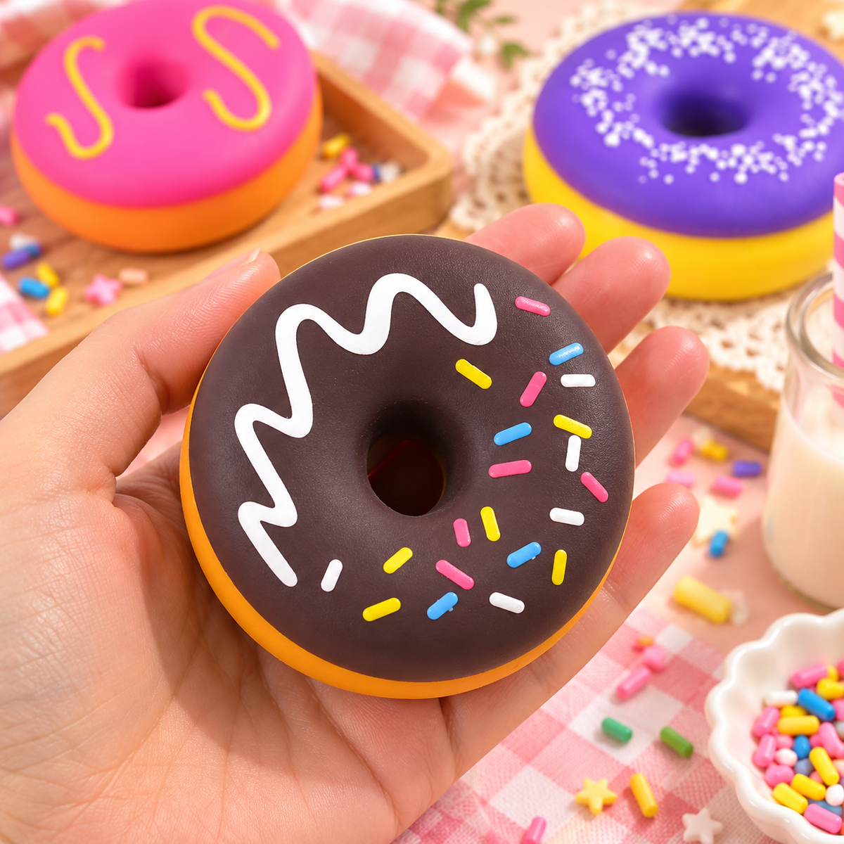 🍩 Donut Squishy Réaliste – Ultra Moelleux & Slow Rising