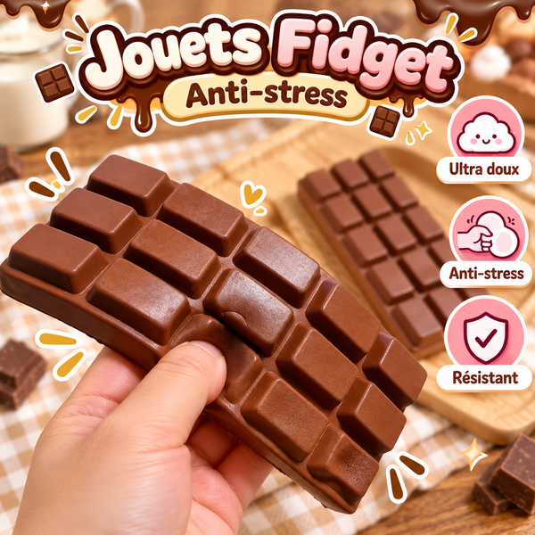 🍫 Tablette de Chocolat Squishy – XXL & Slow Rising