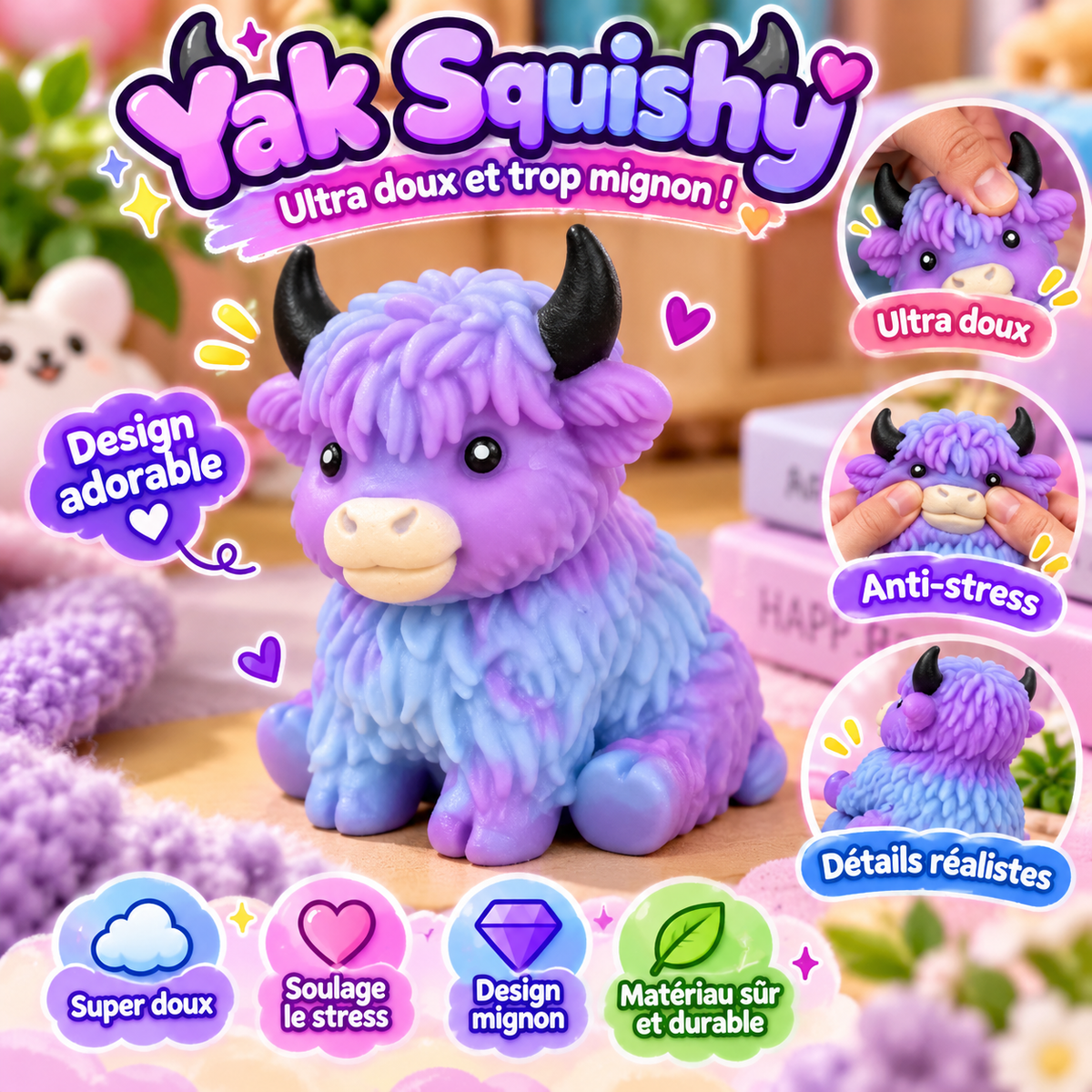 Squishy Vache Highland Kawaii